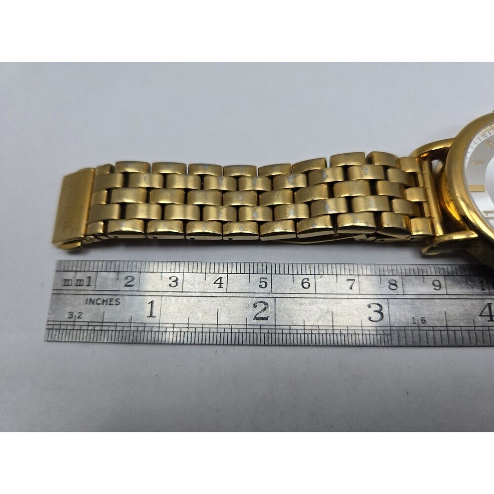 Breda Good Posture Blossom 18K Gold Plated Quartz Watch 41mm Mens New Battery - Picture 10 of 11